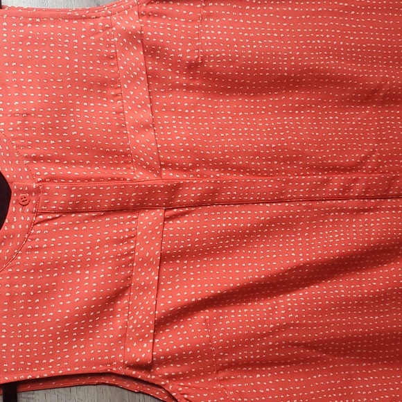 Fossil Orange and Cream Silk Shirt Dress - Picture 3 of 9